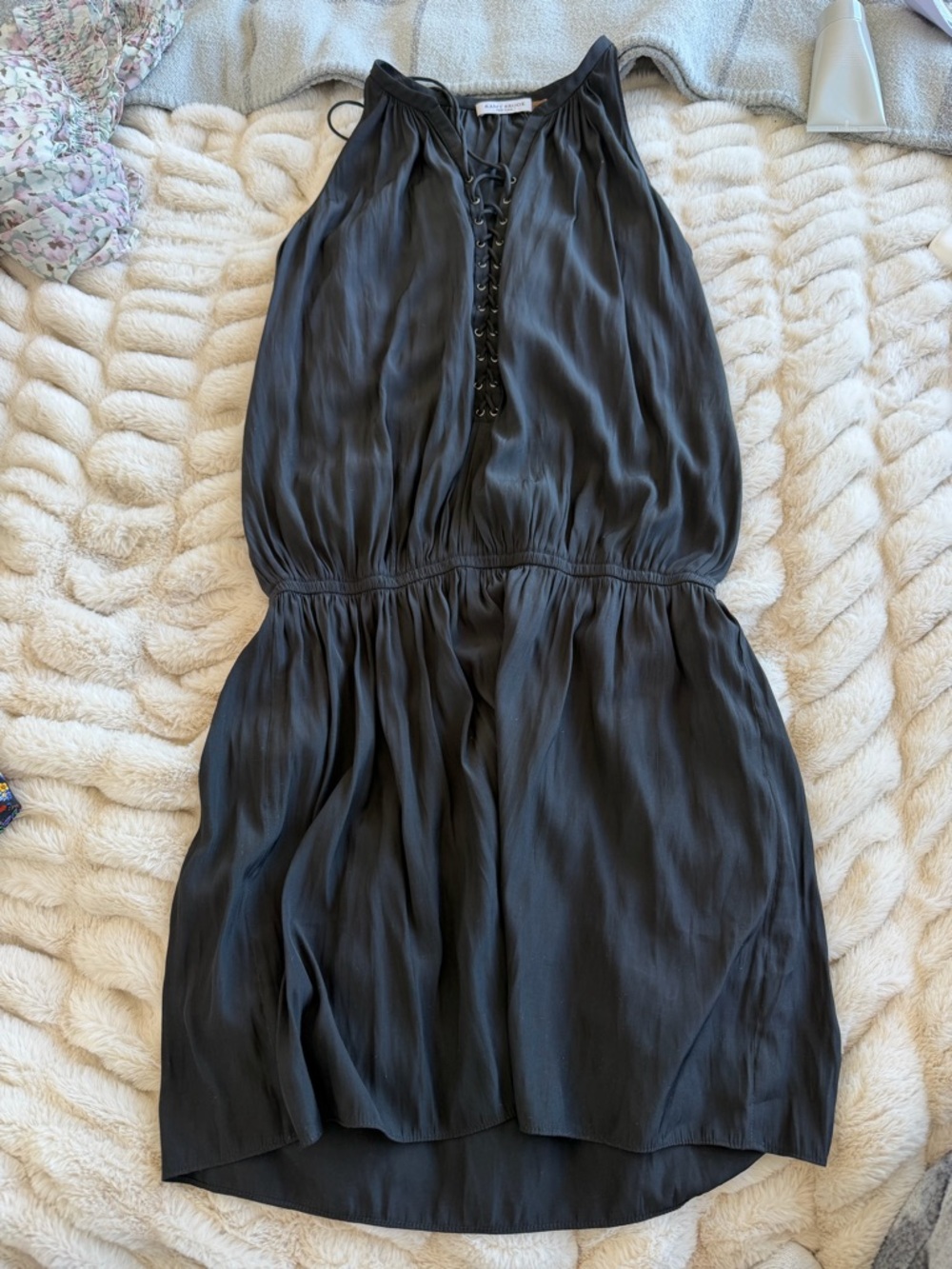Ramy Brook Black Lace-Up Sleeveless Dress